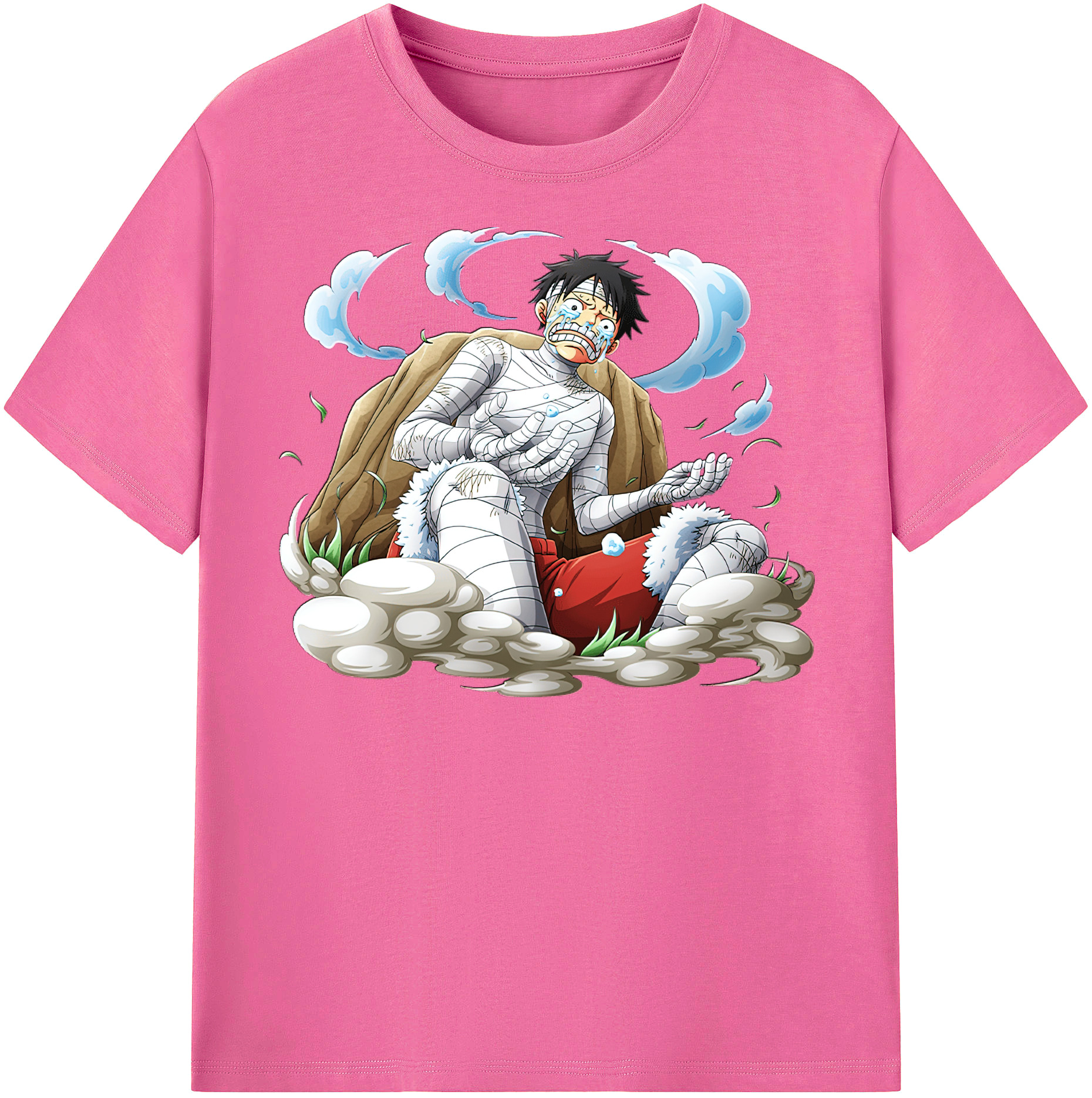 ワンピース モンキー・D・ルフィ ONE PIECE Monkey D. Luffy レディースカジュアルプリントTシャツ（綿100％）
